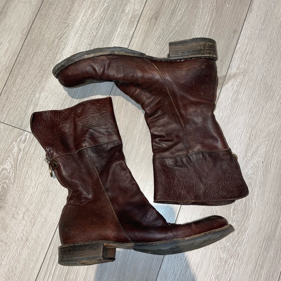 Fiorentini + Baker Red Leather Boots - Picture 1 of 8